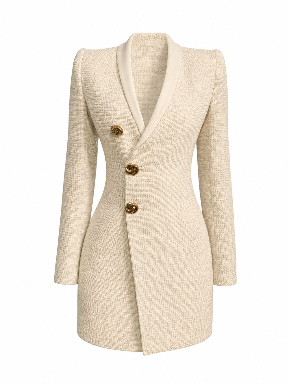Cream Tweed Blazer Dress