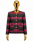 Textured Basketweave Button Front Jacket