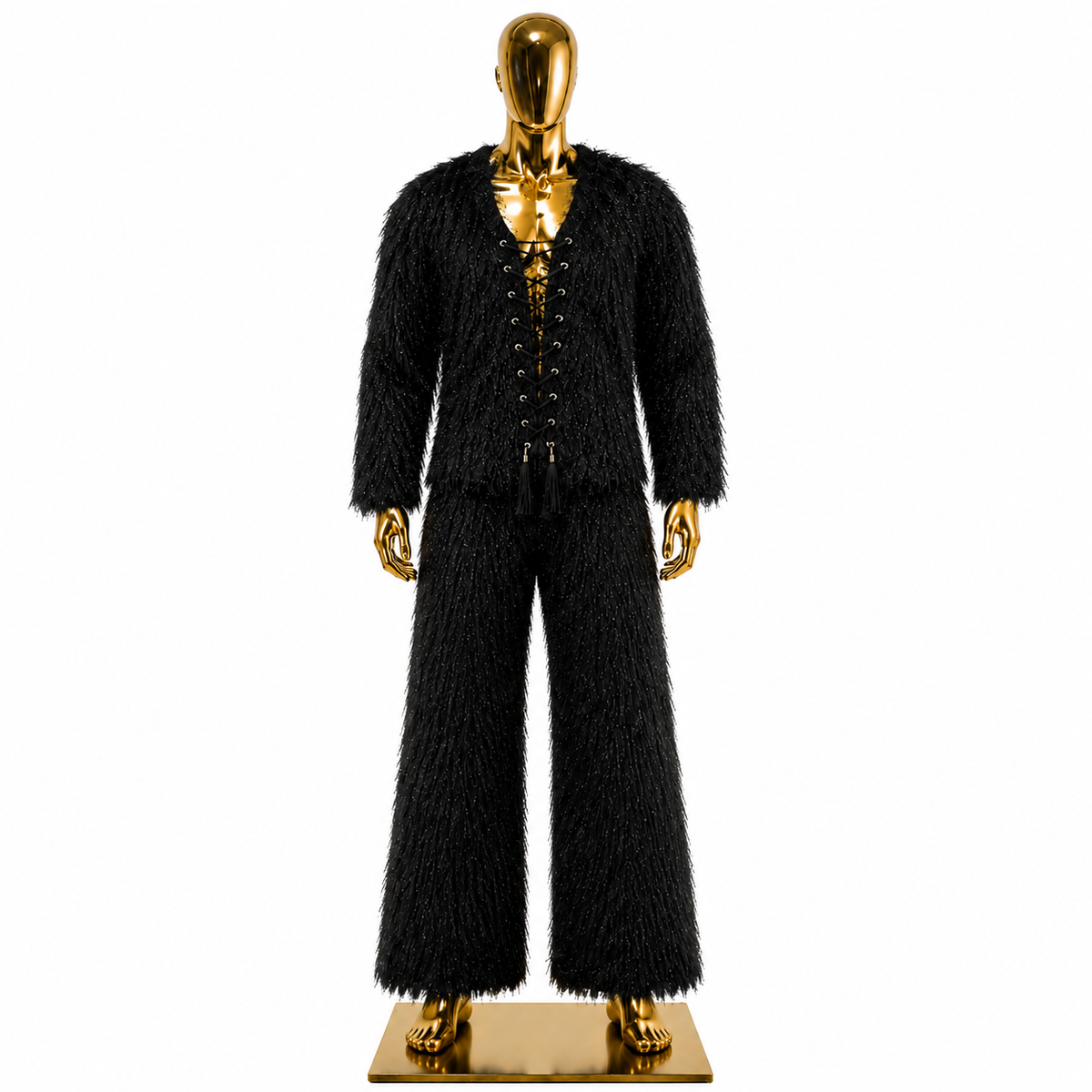 Black Phantom Fur Outerwear