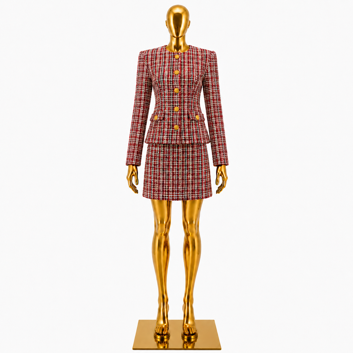Multicolor Bouclé Tweed Co-Ord