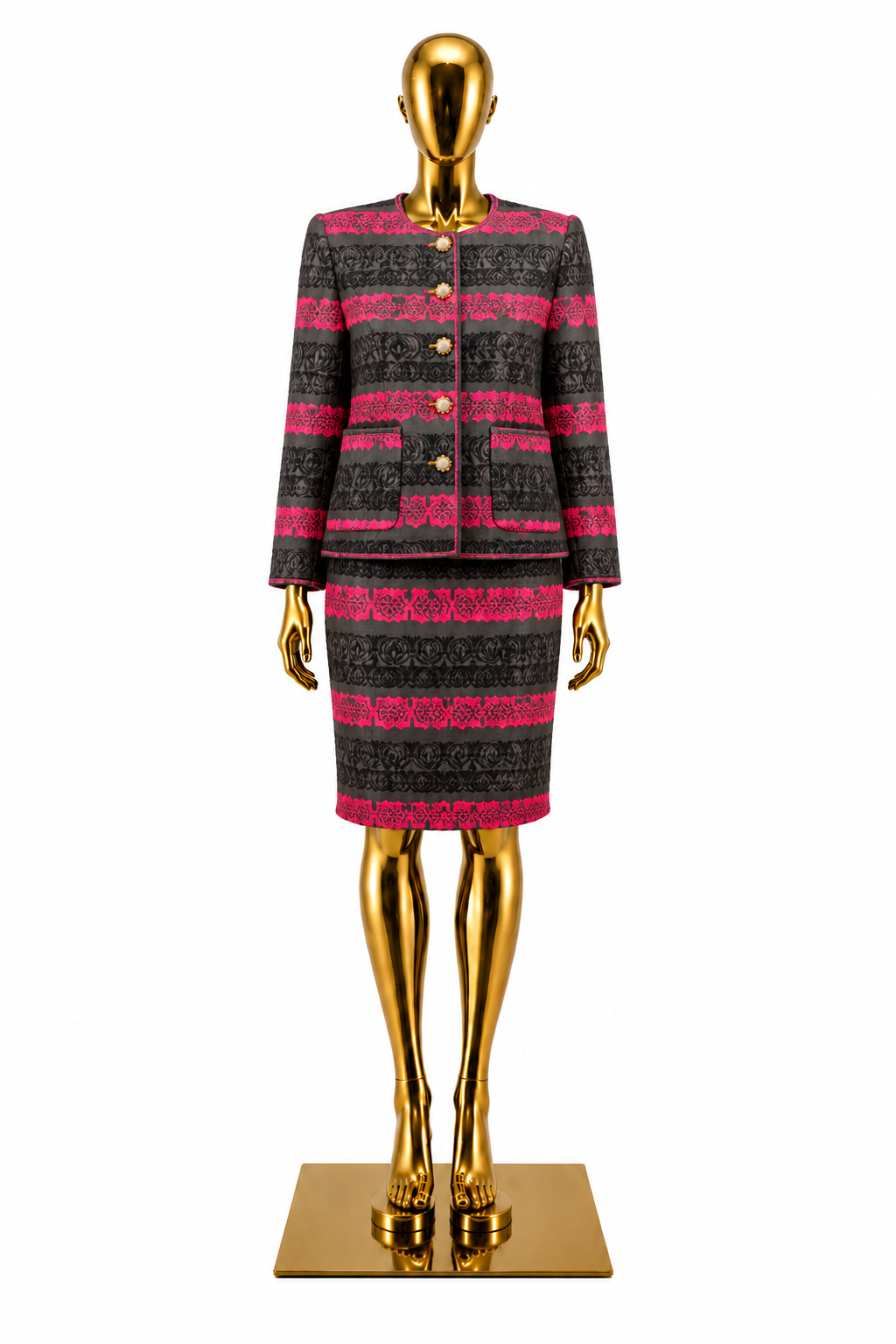 Textured Basketweave Button Front Jacket