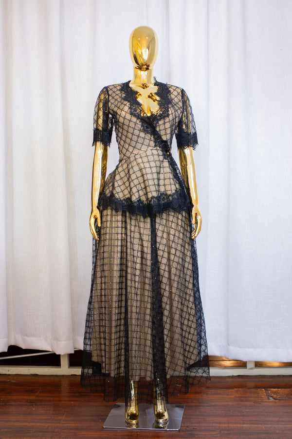 Sheer overlay gown