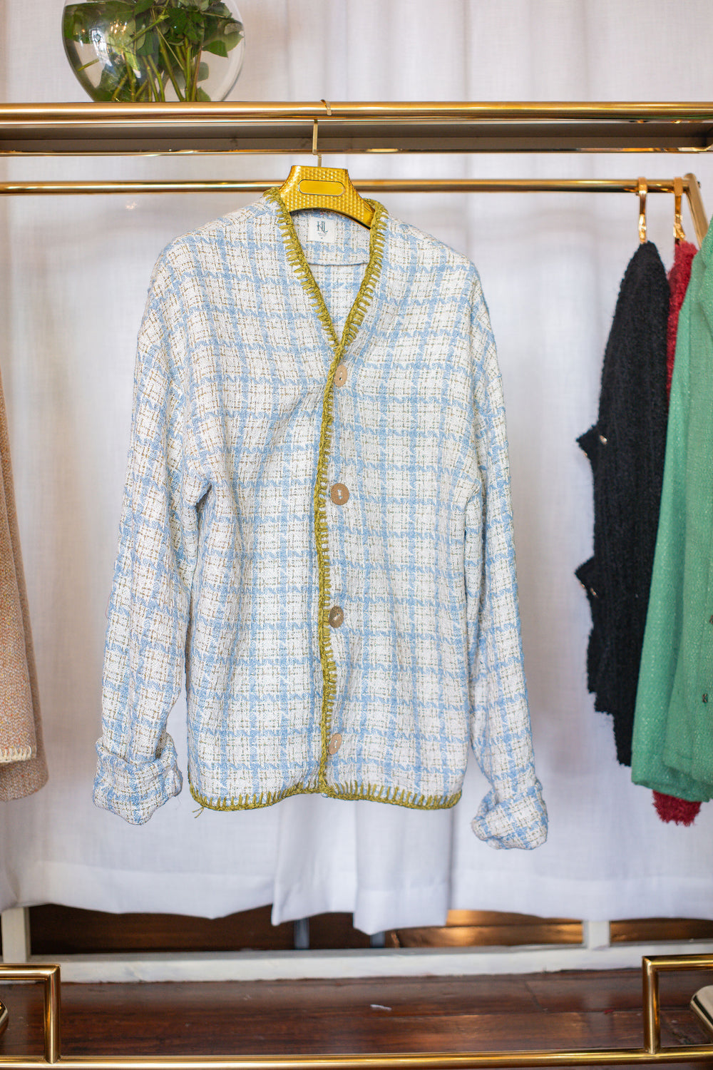 Grid weave textured knit