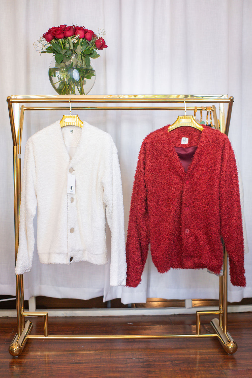 Bouclé sweater cardigan