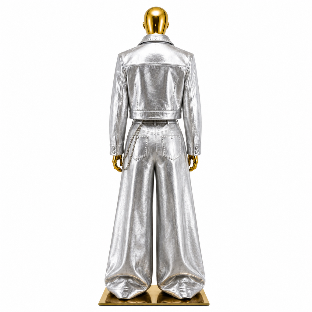 Koko La Lux Sterling Eclipse Metallic Jumpsuit